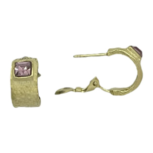 Pendiente aro dorado con Sw 4x4 light rosa