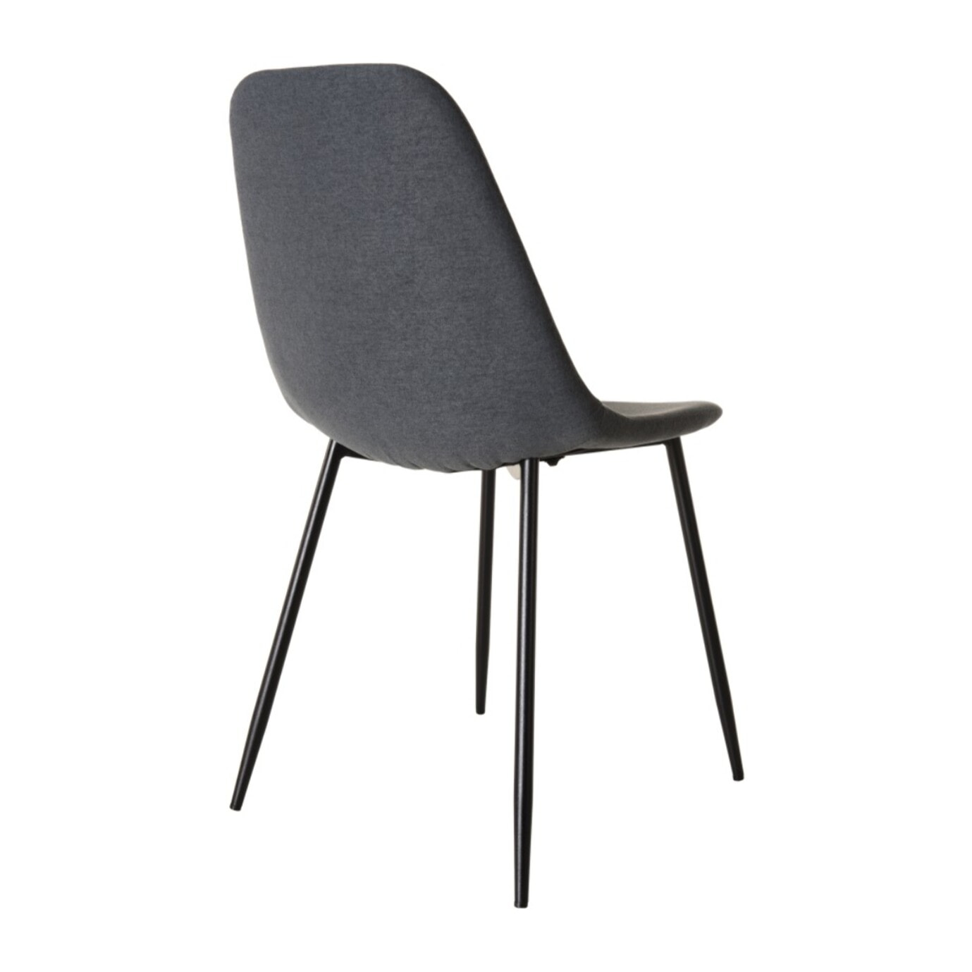 TOM - Lot de 2 chaises tissu anthracite pieds métal noir