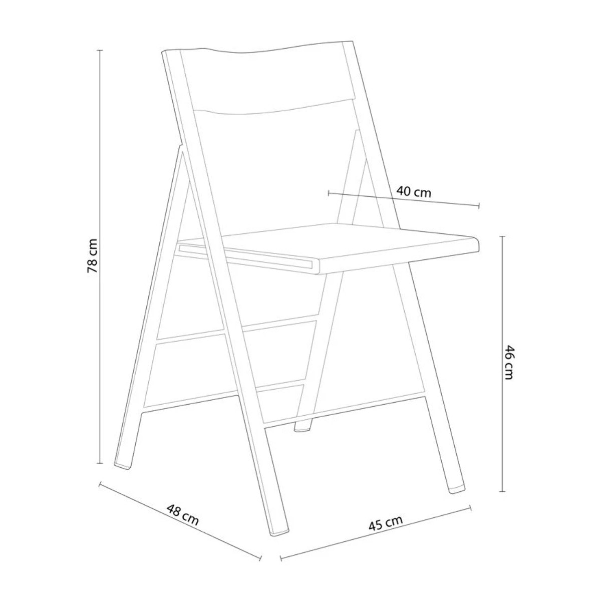 Pack 4 sillas plegables Pisa Negro