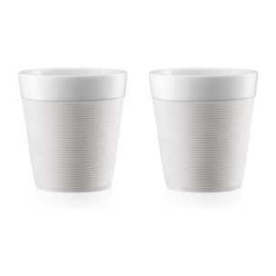 BISTRO: Set 2 mugs en porcelaine, 0.17 l, avec manchon silicone 0.17 L