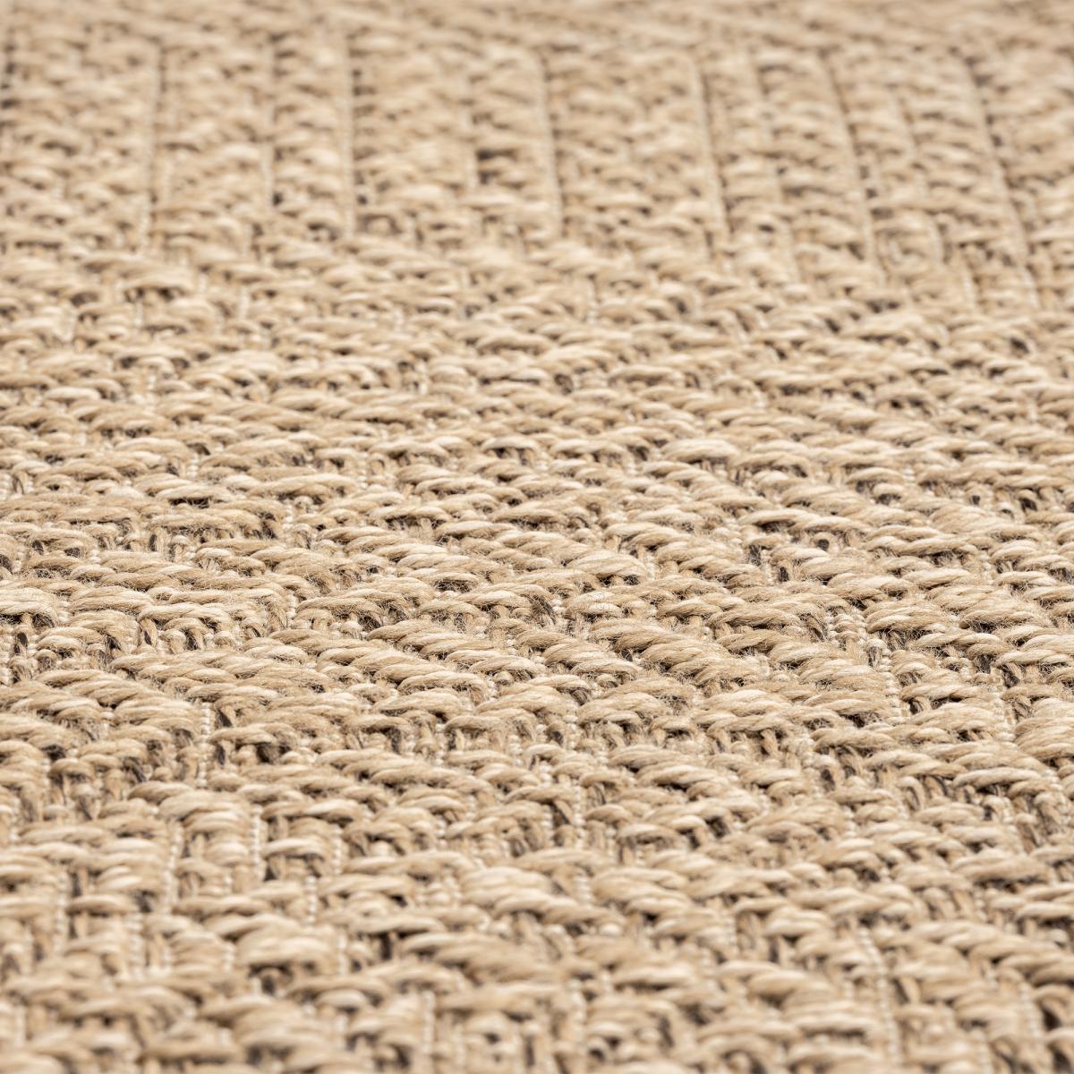 Tapis extérieur intérieur NOLIM aspect jute motif arc-en-ciel ton sur ton