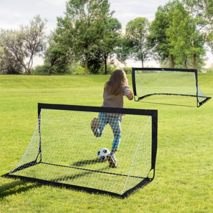 Porterías de Fútbol Plegables, Porterías de Fútbol para Niños y Adultos con Bolsa de Transporte, para Exterior, Jardín, Entrenamiento, Negro