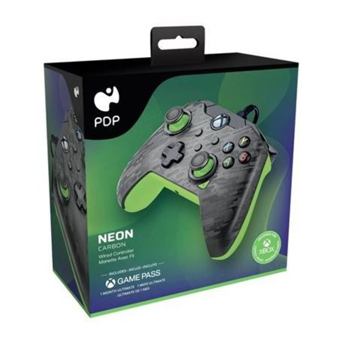 Manette PDP MAN FIL XBOX NEON CARBON