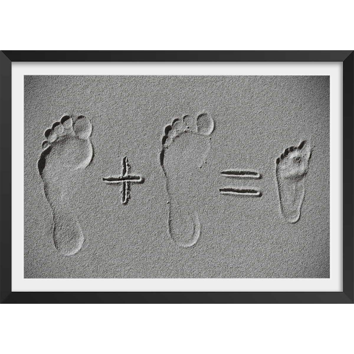 Affiche enfant faire part  Affiche + cadre en bois - Noir