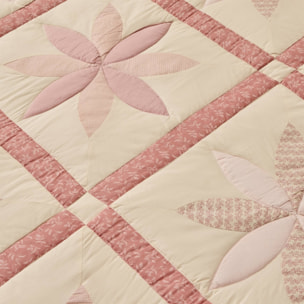 Edredón patchwork 250 g reversible Ritpatcolha color rosa 100% Algodón