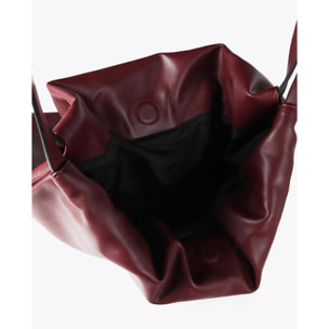 Borsa shopper effetto pelle con logo