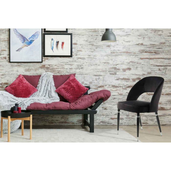 Set di 2 sedie Courtney 500 in velluto nero e argento