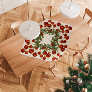 CENTROTAVOLA NATALIZIO JACQUARD DISEGNO PALLINE