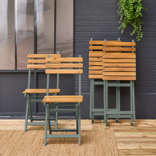 Chaise de jardin pliante bois d'acacia (lot de 4) CALENA
