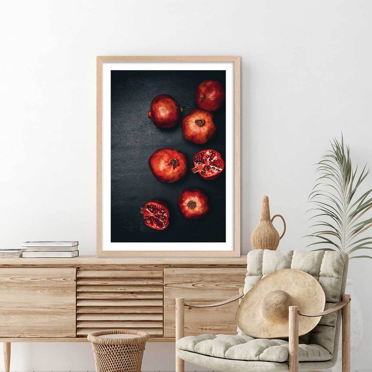 Affiche collection une livre de grenade Affiche + cadre en bois - Chêne