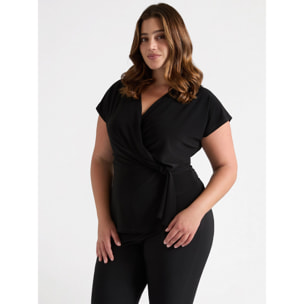 Fiorella Rubino - Camiseta cruzada - Negro