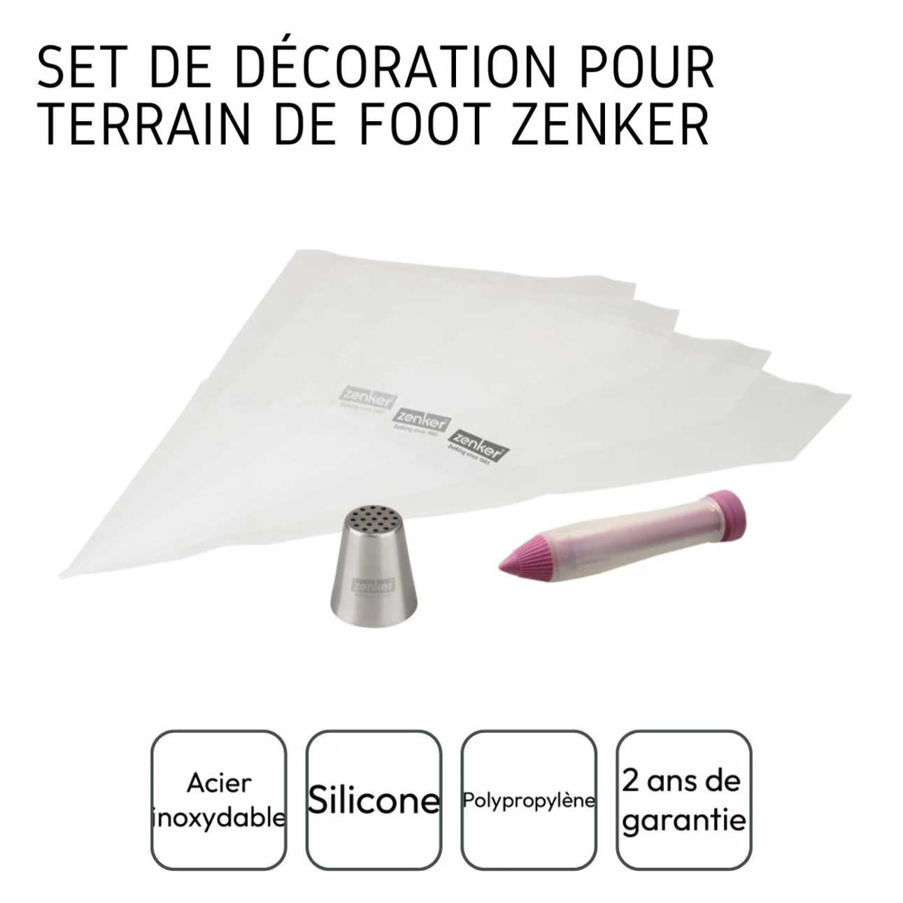 Set de 2 poches à douilles et stylo de décoration Zenker Spécial Football