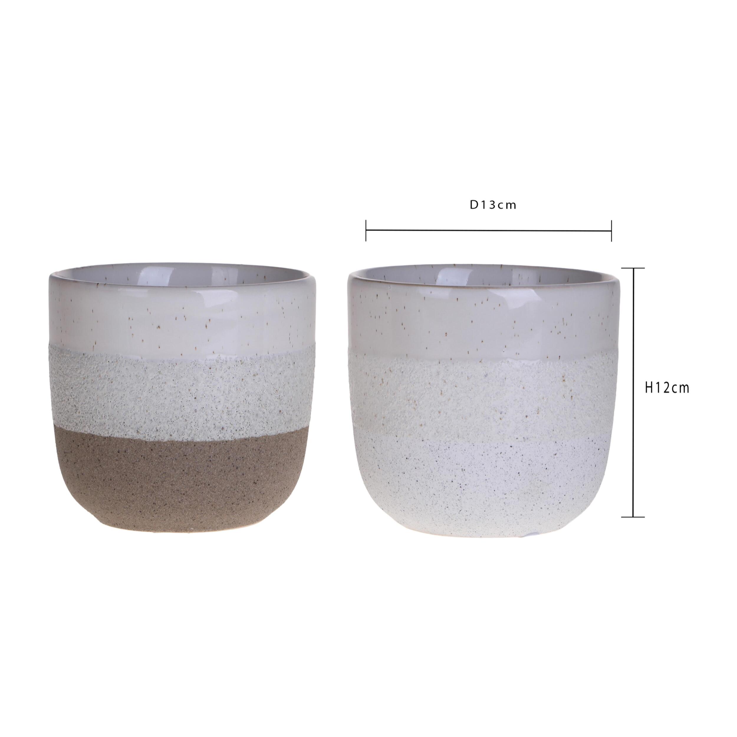 Set 2 cachepot - 13xH12x13cm - Pezzi 3 - Bianchi Dino SpA