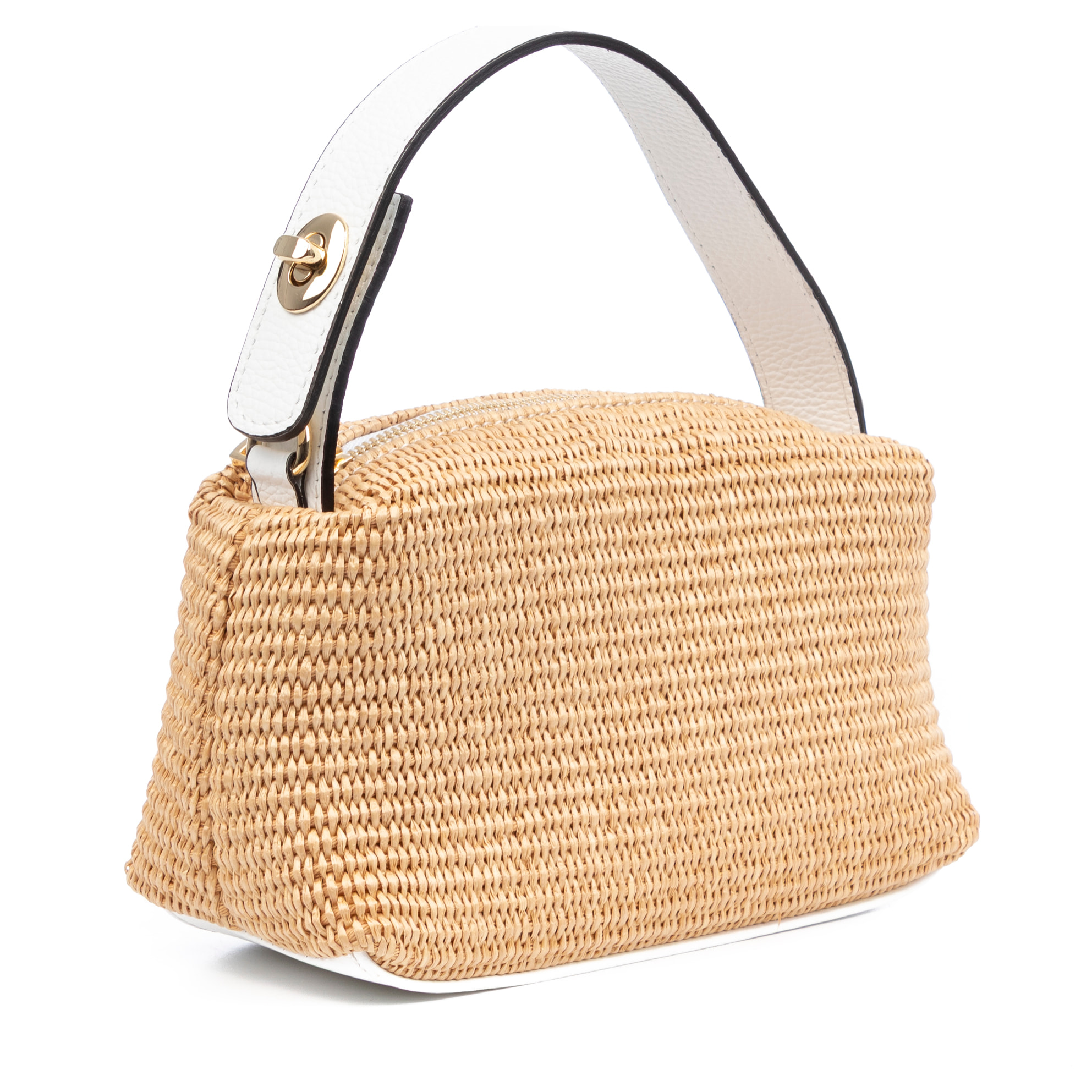 Baselice Bolso de mano Mujer. Fabricado en paja y piel auténtica Dollaro.