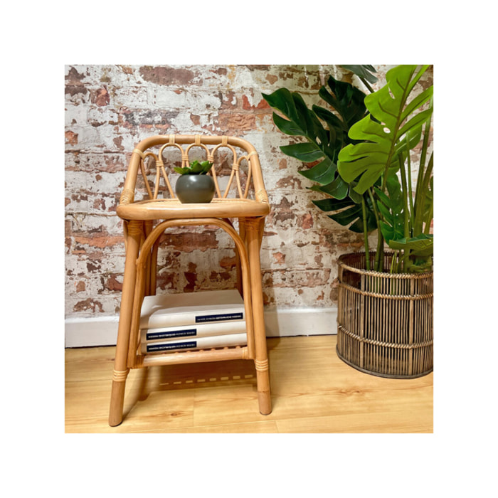 Table d'appoint H. 55 cm en rotin naturel - NINON