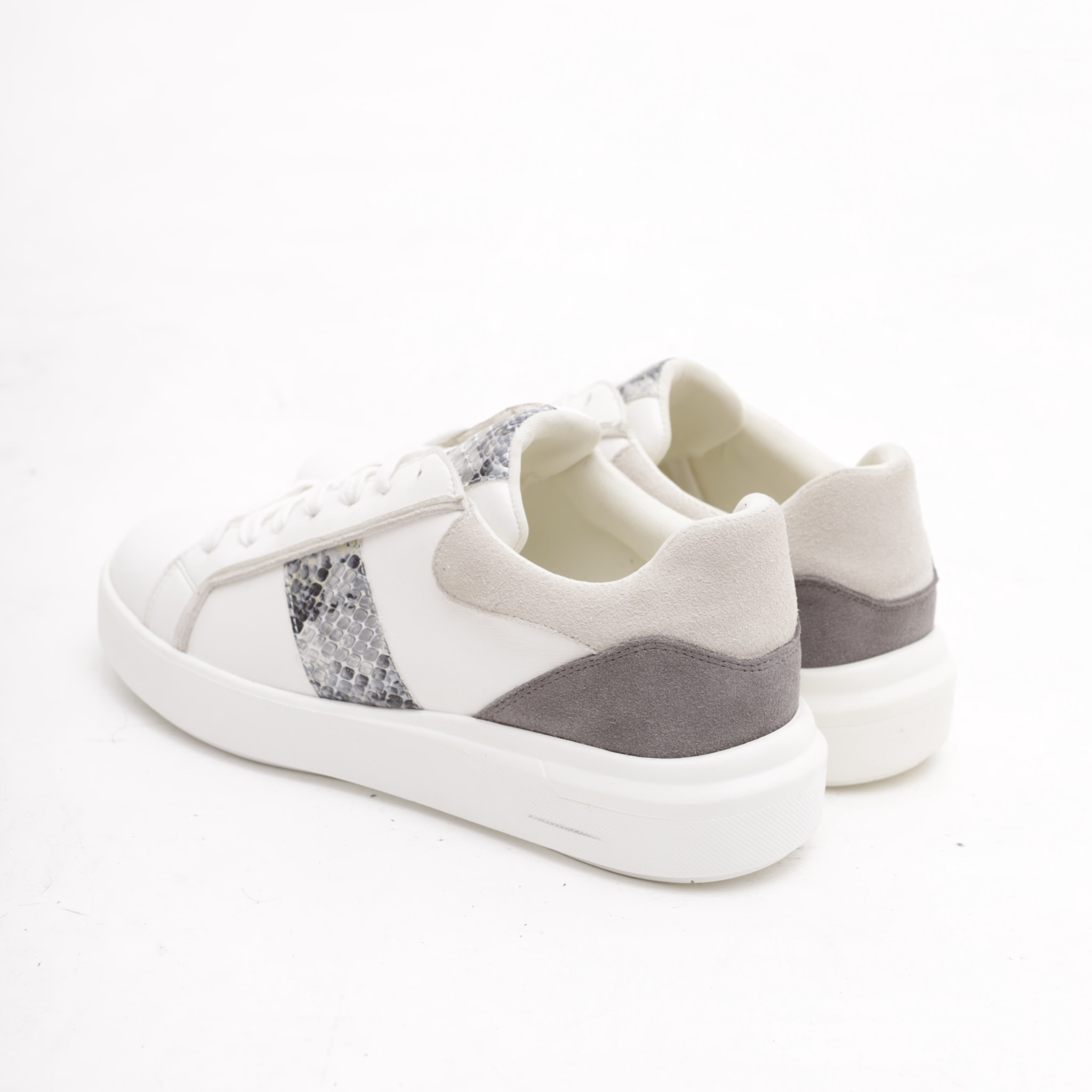 SNEAKERS PYTHON CHOCOLA' BIANCO/GRIGIO