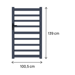 Portillon aluminium ajouré "Marius" - 100 x 140 cm  - Gris