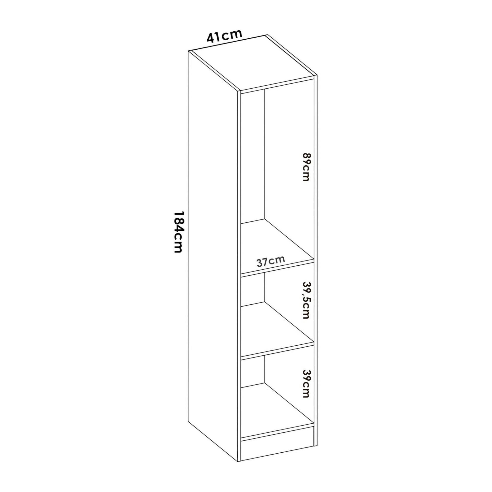 Guardaroba Cusna, Mobile appendiabiti per camera da letto, Armadio a 1 anta singola, 41x52h184 cm, Rovere