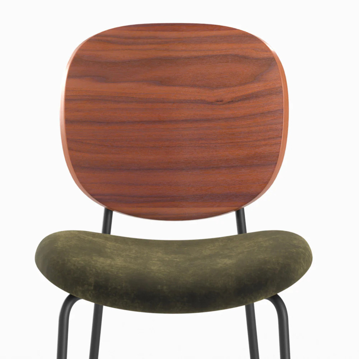 Lot de 2 chaises pour îlot central 65,5 cm en velours vert kaki - Simone