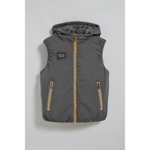 Gilet grigio scuro leggero con cappuccio fisso e particolari Polo Club