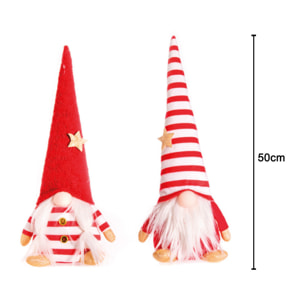 Set 2 Gnomo Decorativo Natalizio Modello Mercury