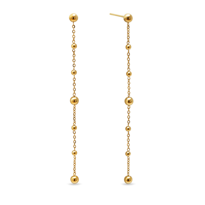 Orecchini Long Drop Bomb Acciao Placcato Oro