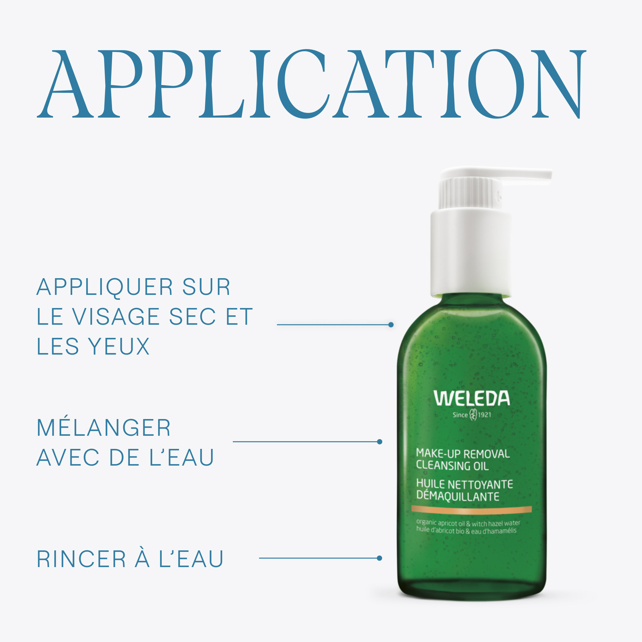 WELEDA -  Lot Gel nettoyant rafraîchissant + Huile nettoyante démaquillante + Mousse nettoyante
