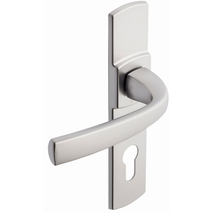 Ensemble de porte sur plaque Muze BEZAULT - Entraxe 165mm - Chrome velours - Clé I - 4075/6390