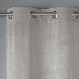 Rideau tamisant en velours ras - Gris clair