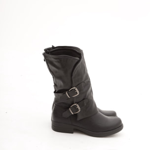 STIVALETTO FIBBIE NERO