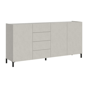 Buffet bas 3 portes et 4 tiroirs 174x40x84 cm Solaria cachemire
