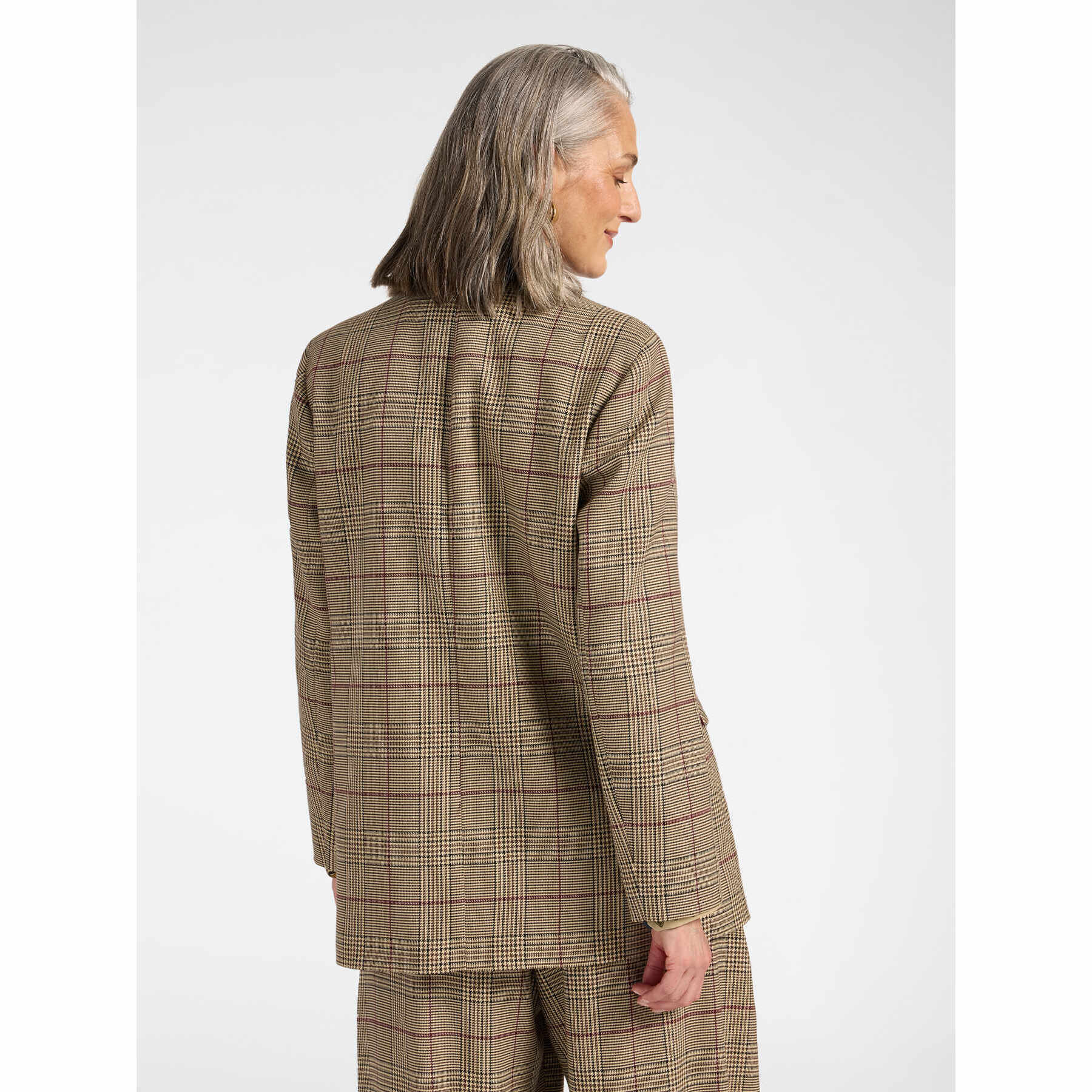 Elena Mirò - Blazer doppiopetto principe di Galles - Bordeaux