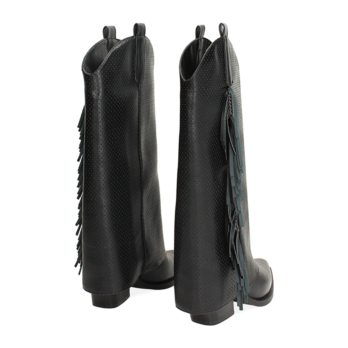 Botas texanas negras tacón 8 cm