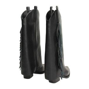 Botas texanas negras tacón 8 cm