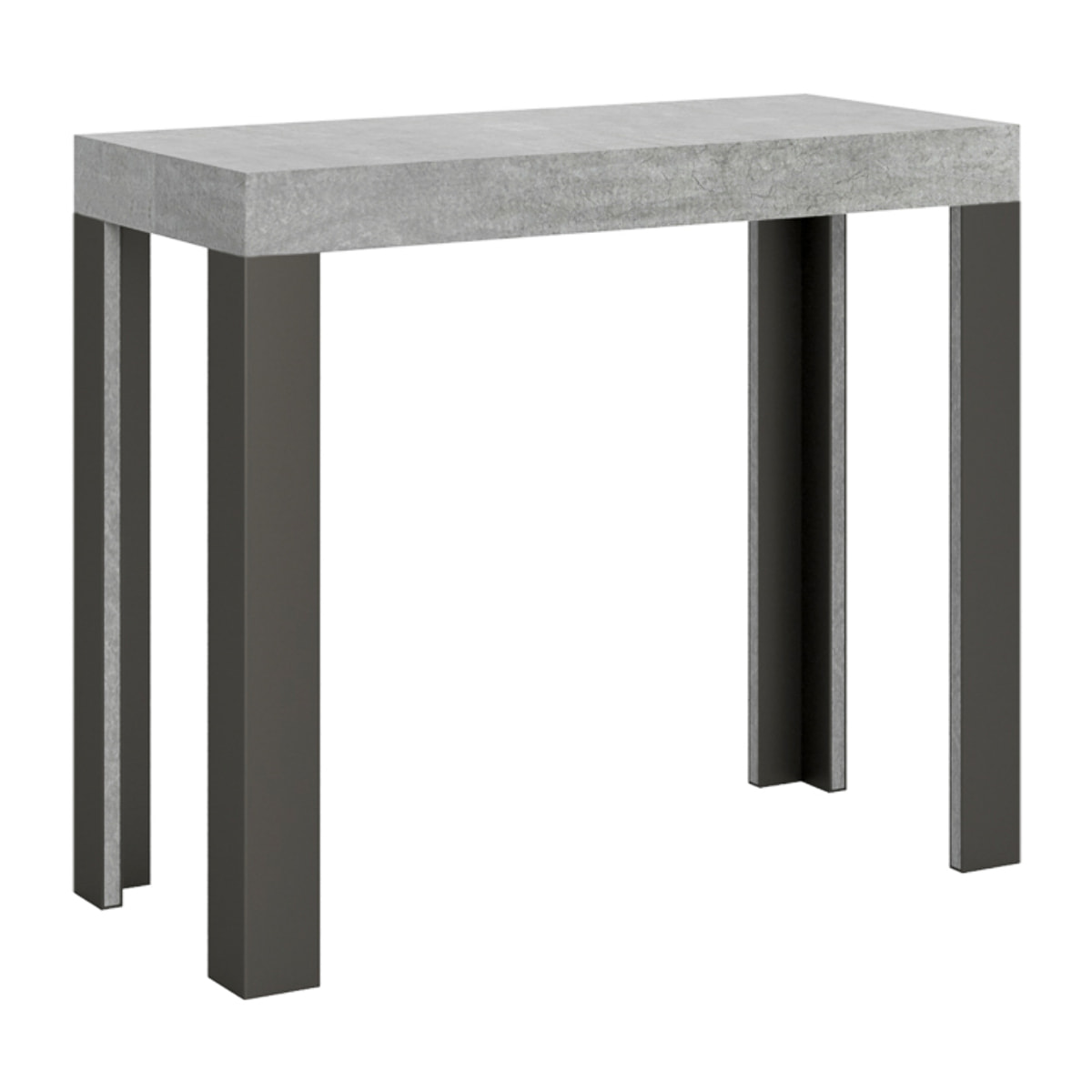 Consolle allungabile 90x40/300 cm Linea Cemento telaio Antracite.