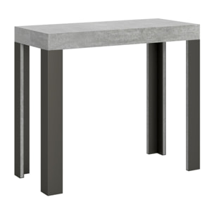 Consolle allungabile 90x40/300 cm Linea Cemento telaio Antracite.