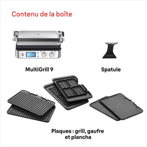Grille-viande BRAUN CG9047 inox 3 jeux de plaques amovibles, 37x23 cm