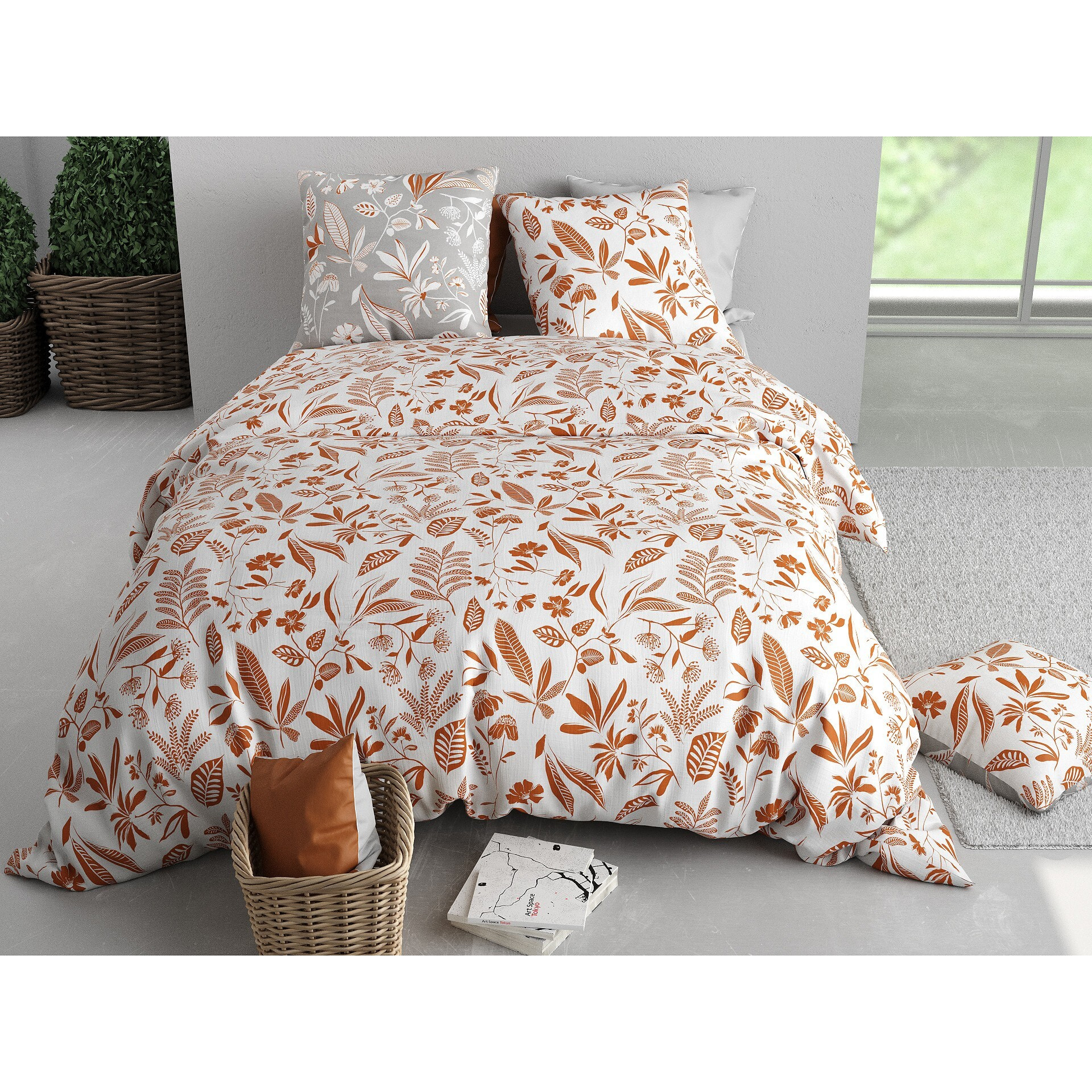 Parure housse de couette coton multicolore