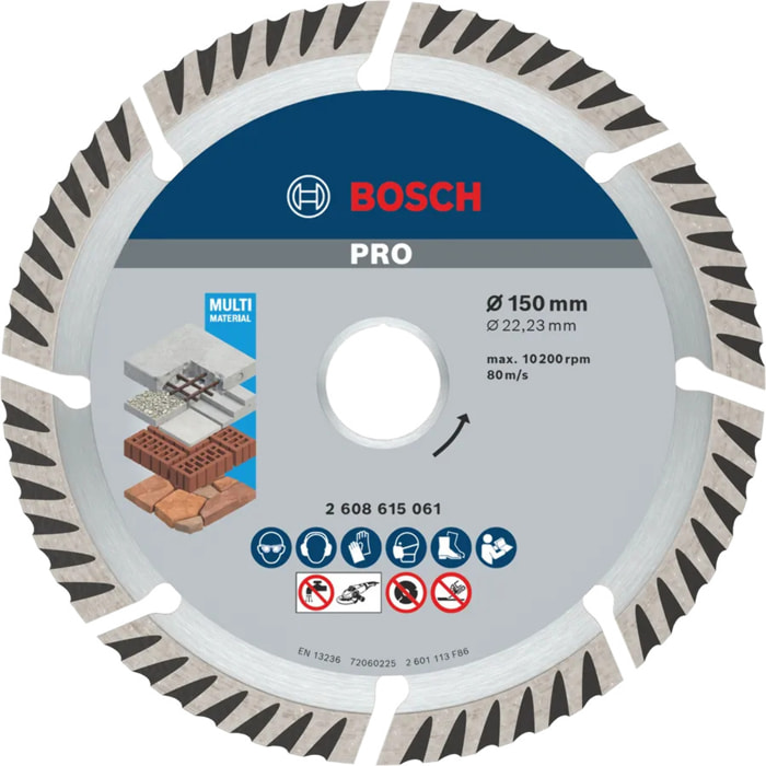 Disque à tronçonner diamanté BOSCH D Pro Universel ECO MATX construction 230x22.23 mm - 2608615065