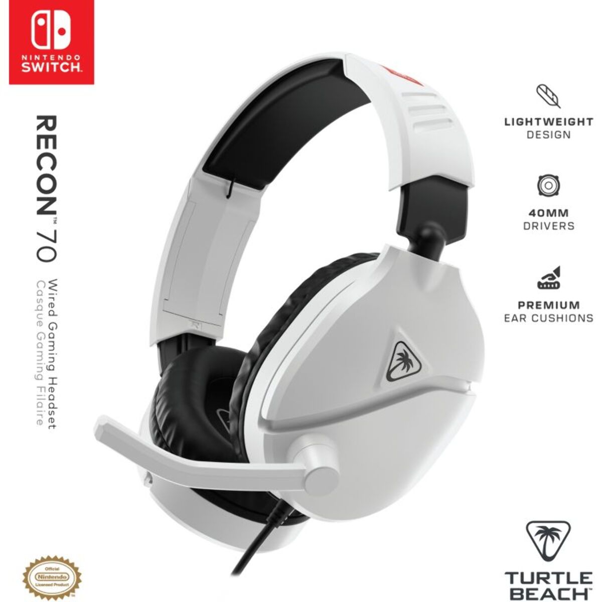 Casque gamer TURTLE BEACH Recon 70 NS Blanc