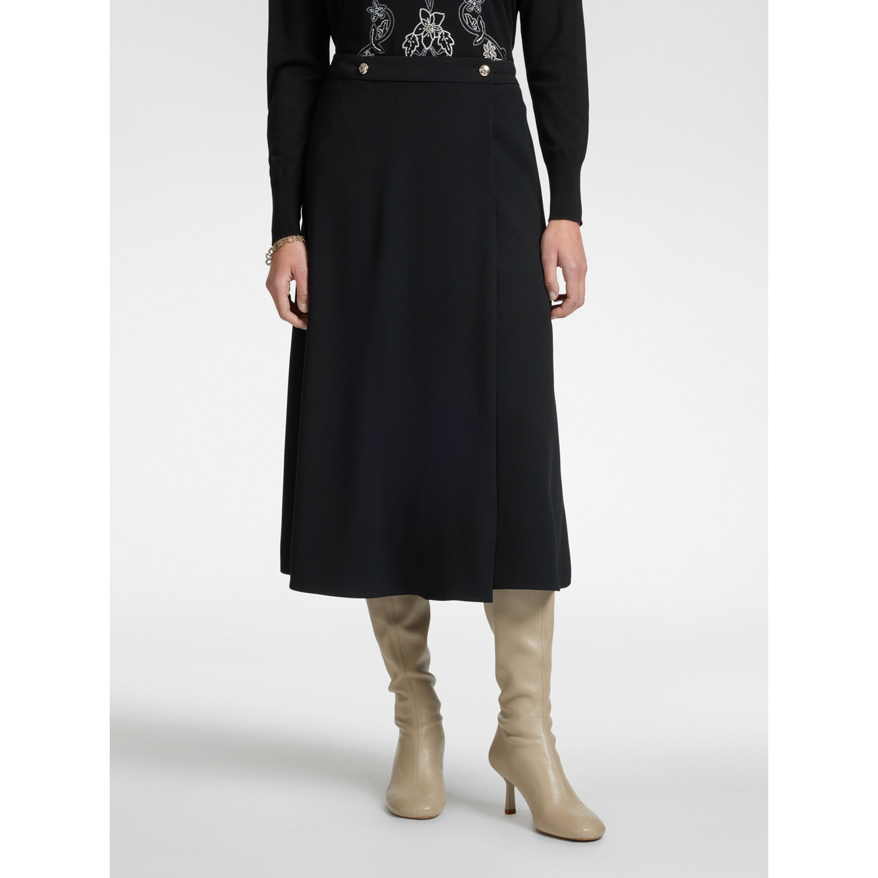 Elena Mirò - Falda cruzada - Negro