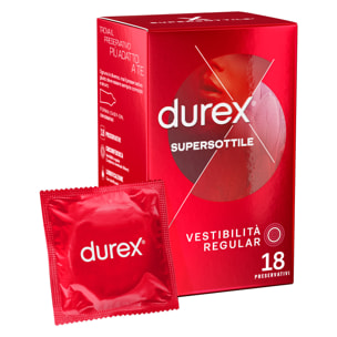 Preservativi Durex Supersottile Alta Sensibilità con Forma Easy On - Confezione da 18 Profilattici