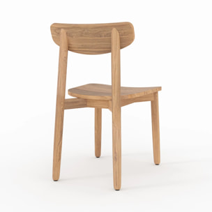 Lot de 2 chaises de jardin en bois de teck recyclé - Lufy