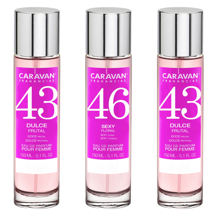 3x caravan perfume de mujer (2)nº43 nº46 - 150ml.