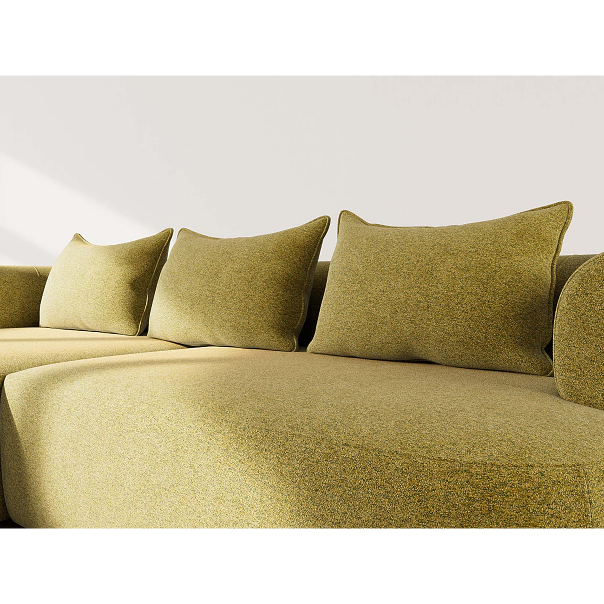 Angela - canapé d'angle gauche 4 places en velours texturé - Vert