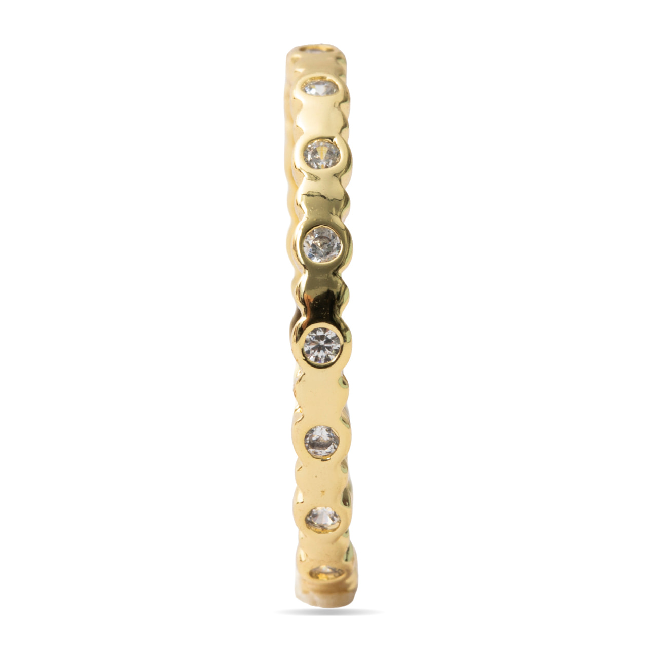 Anillo de Circonita brillante acabado en oro amarillo de 18k