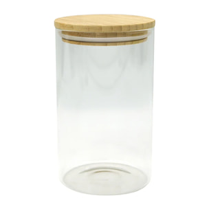 Boîte de conservation en verre 1,15L avec couvercle en Bambou Fackelmann Nature