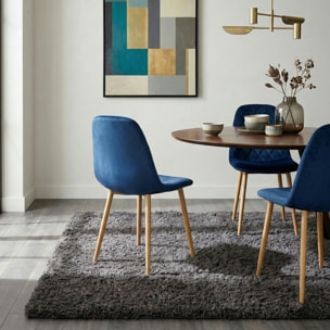 Chaise velours bleu (lot de 2) HAWAI