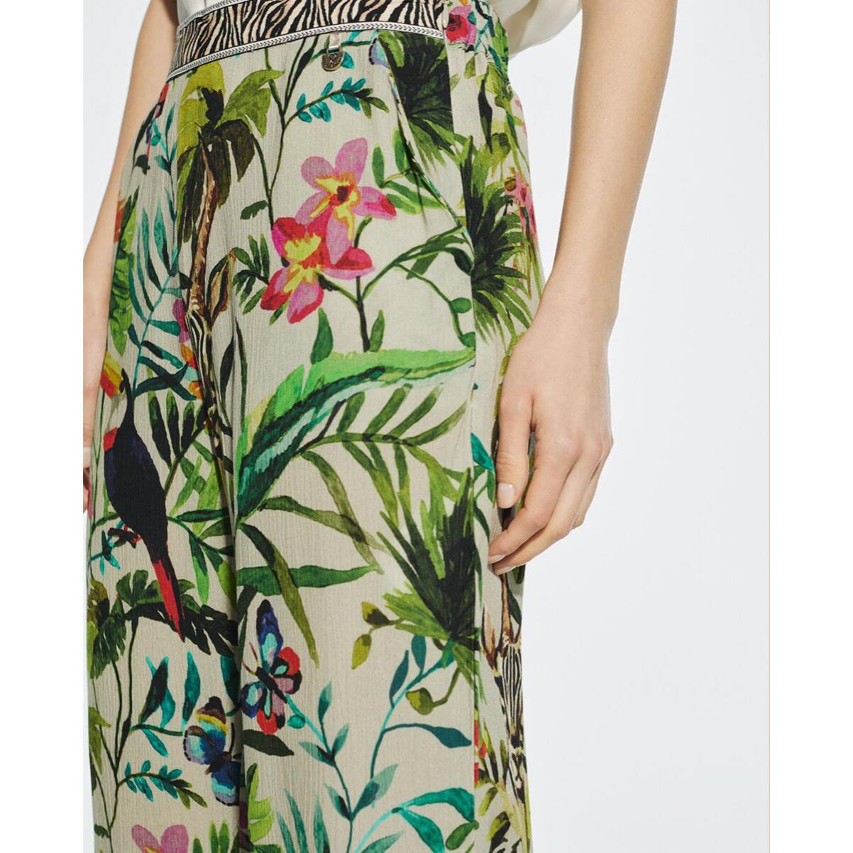 Pantaloni lunghi stampa giungla