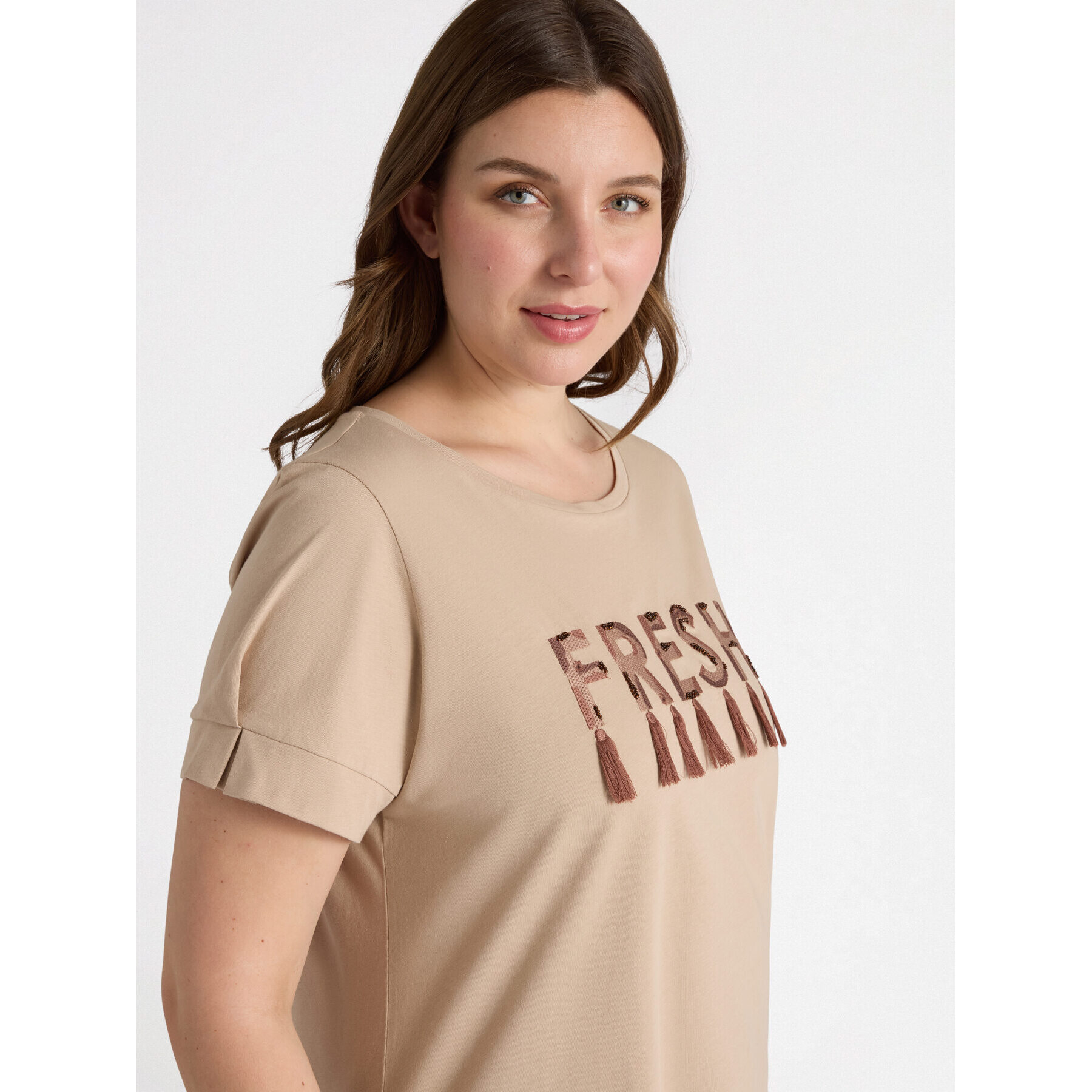 Fiorella Rubino - Camiseta con escritura - Beige